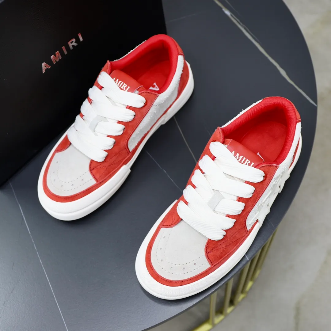 Men's men's shoes 💰540💰🔥🔥🔥 Couple style Amiri2024 new sports and casual shoes, casual, fashionable and versatile flat-soled moral training shoes. Classic color combination + perfect shoe shape, Amiri’s classic Logo star makes you and I fall in love. Imported cow suede leather makes the shoes more high-end. Recommended by major celebrities, bloggers and internet celebrities.   Color: black, off-white, blue, pink, red. Size: Women’s 35-40 (41 is custom-made and non-returnable) Men’s 38-44 (45 and 46 are custom-made and non-refundable)